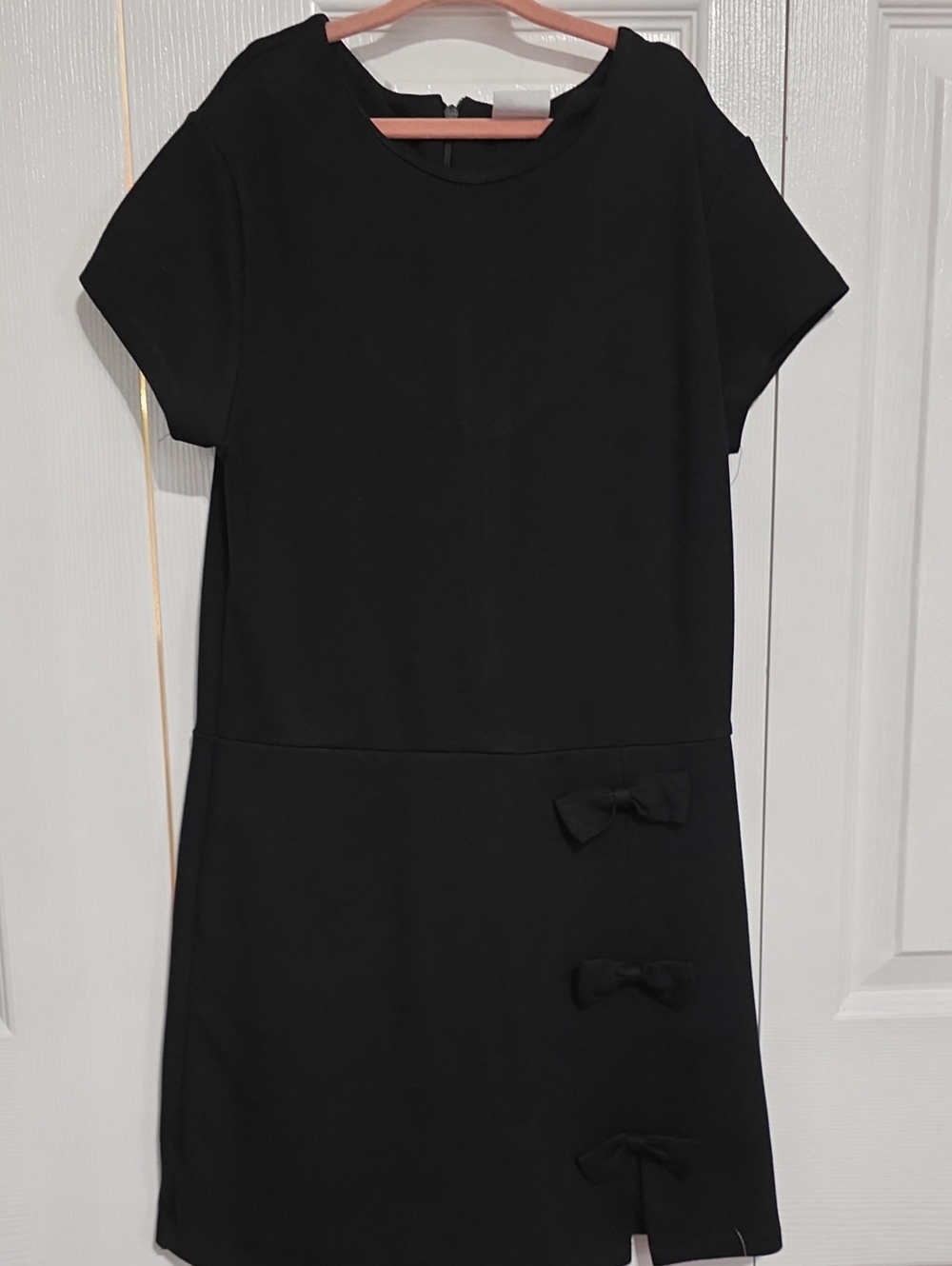 Zara Black Short Sleeve Romper Dress with Side Bows